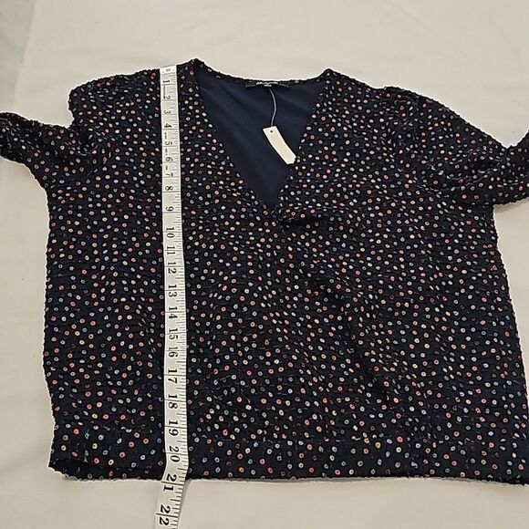 Madewell Navy Polkadot Blouse Size Small - Picture 7 of 9